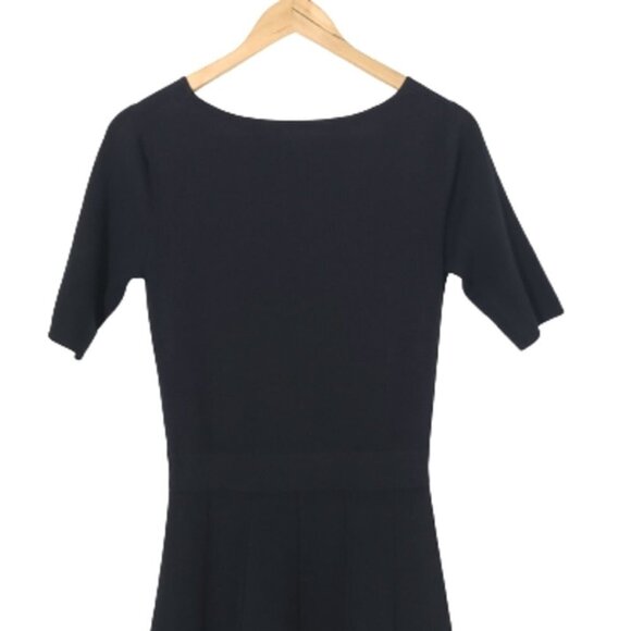 CLUB MONACO Black Short Sleeves Fit-n-Flare Knit Sweater Dress Women's Size S - Picture 8 of 13